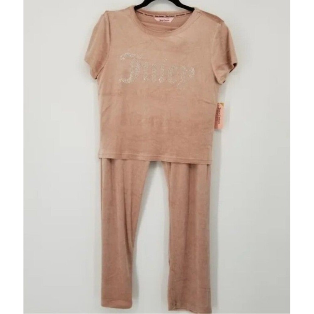 Juicy Couture Size XL NEW Pajama Velour Embellished Lounge Wear SET Coco Kiss